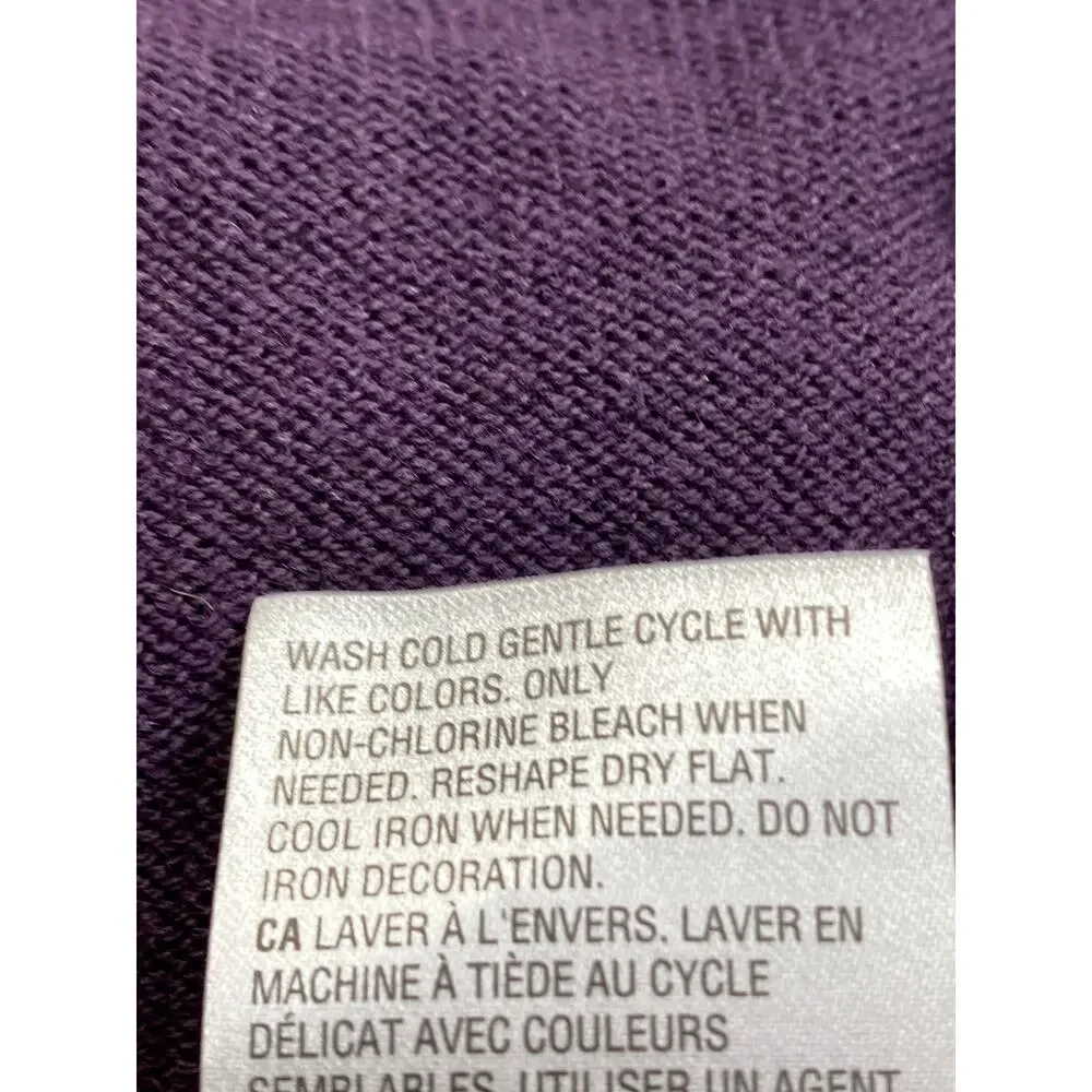 INC International Concepts Boat Neck Rhinestone Wool Blend Sweater Size L Purple